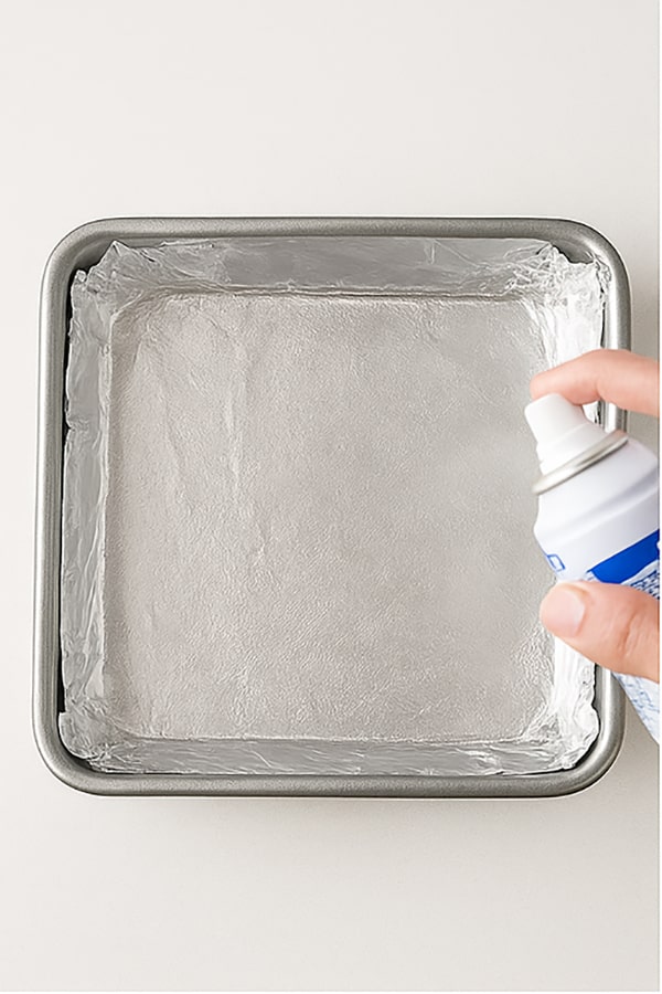 Line an 8-inch pan with foil